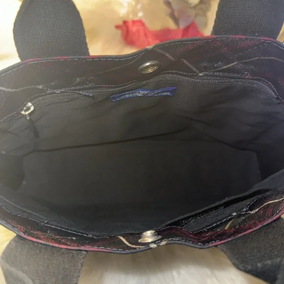 PRE LOVED BURBERRY NOVA CHECK BLUE LABEL HAND BAG NYLON RED AUTH GUC with COA - Picture 5 of 9